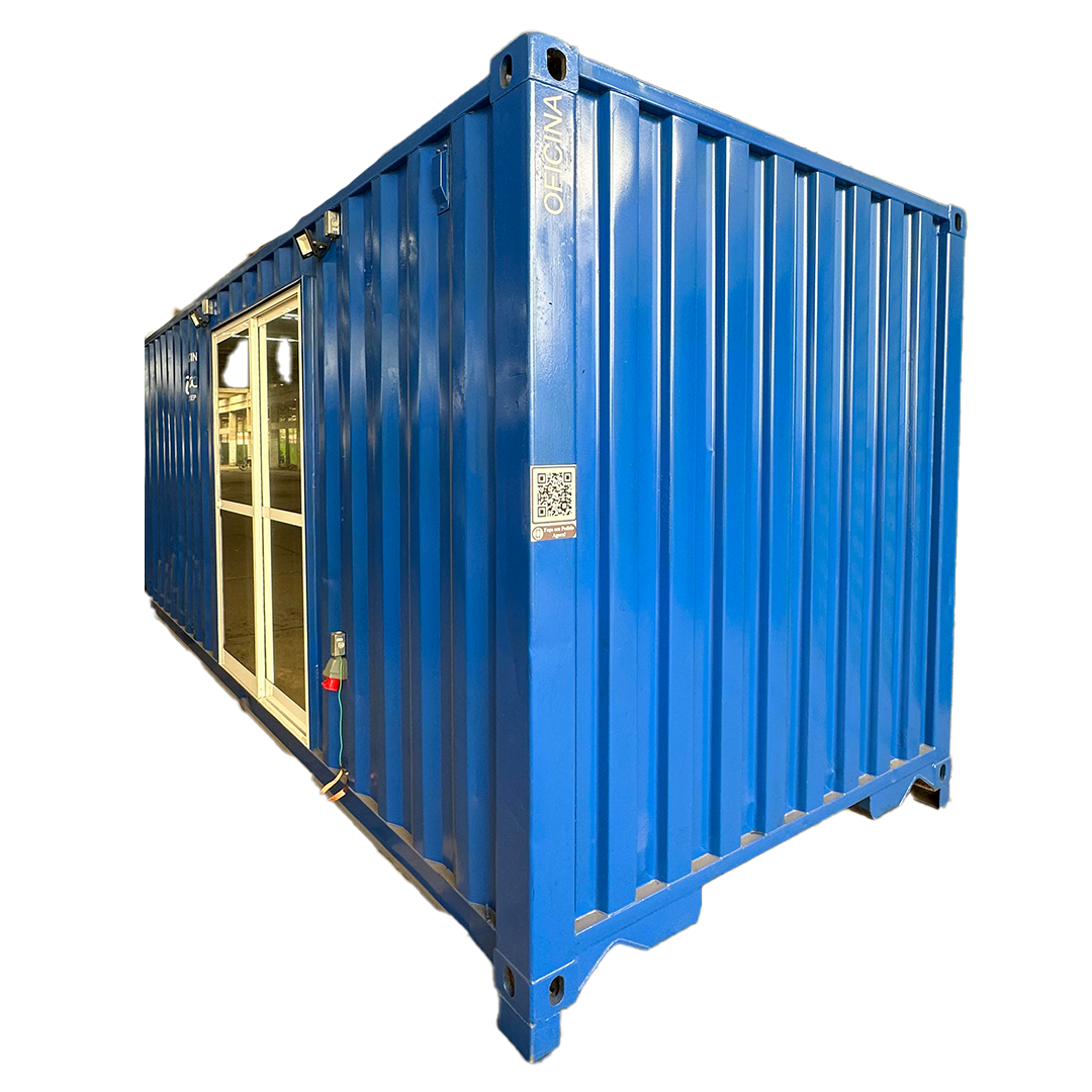 Container escritório 6m azul