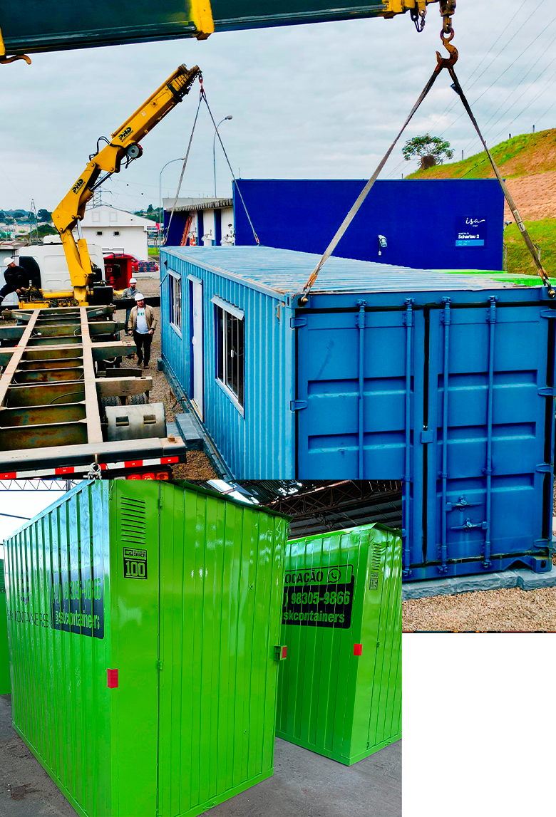 Instalação de container com guindaste — SK Containers
